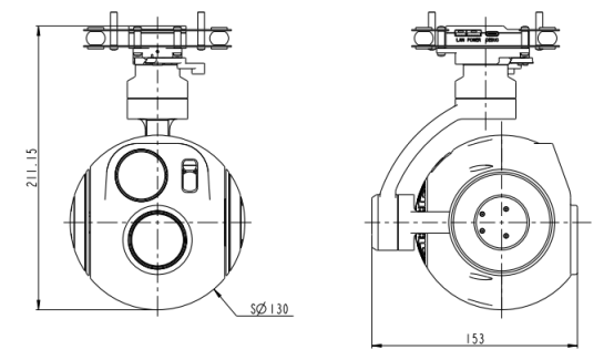 TZ130TA-HNV230T635L305三軸三光吊艙