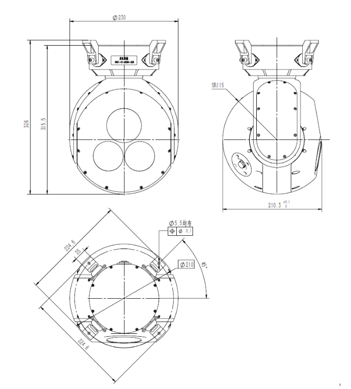 S230-Q兩軸四框架三光吊艙